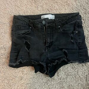 RSQ Black Ripped Jean Shorts
